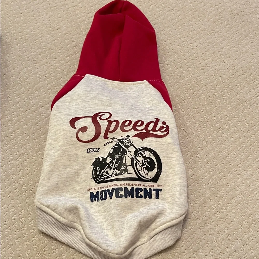 Red and White Dog Hoodie